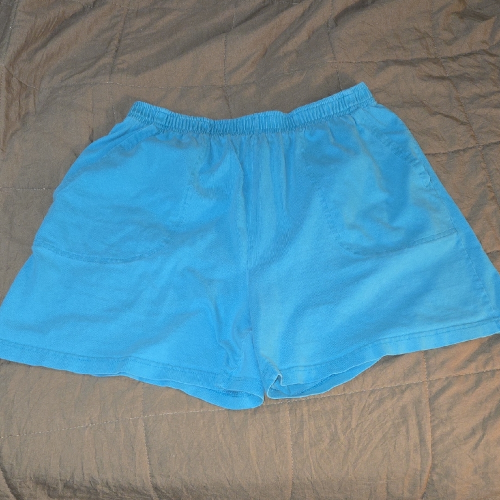 St. Johns Bay Blue Athletic Shorts with Elastic Waistband - Picture 1 of 7